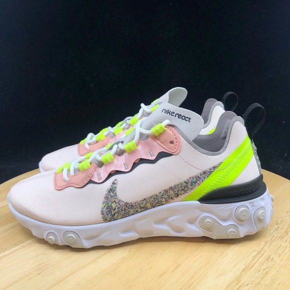 Nike Wmns React Element 55 PRM Light Soft Pink Women Running Shoes CD6964-600 - Picture 9 of 10